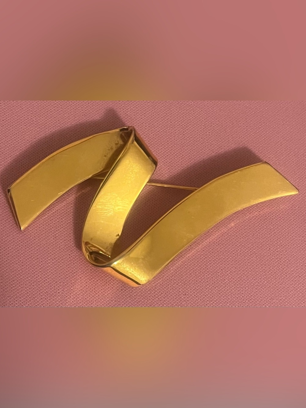 Monet Gold-Tone Ribbon Wave Brooch - Picture 3 of 6